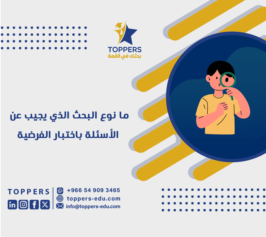 ما نوع البحث الذي يجيب عن الأسئلة باختبار الفرضية 1 ما نوع البحث الذي يجيب عن الأسئلة باختبار الفرضية