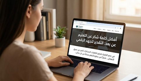 أمثلة لكلمة شكر عن التعليم عن بعد أمثلة لكلمة شكر عن التعليم عن بعد