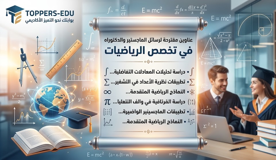 اختيار عناوين رسائل في الرياضيات مع توبرز اختيار عناوين رسائل في الرياضيات مع توبرز