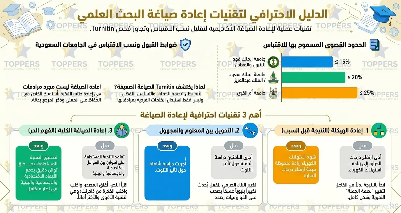 5 تقنيات لإعادة صياغة بحث باللغة العربية مع أمثلة قبل وبعد 5 تقنيات لإعادة صياغة بحث باللغة العربية مع أمثلة قبل وبعد