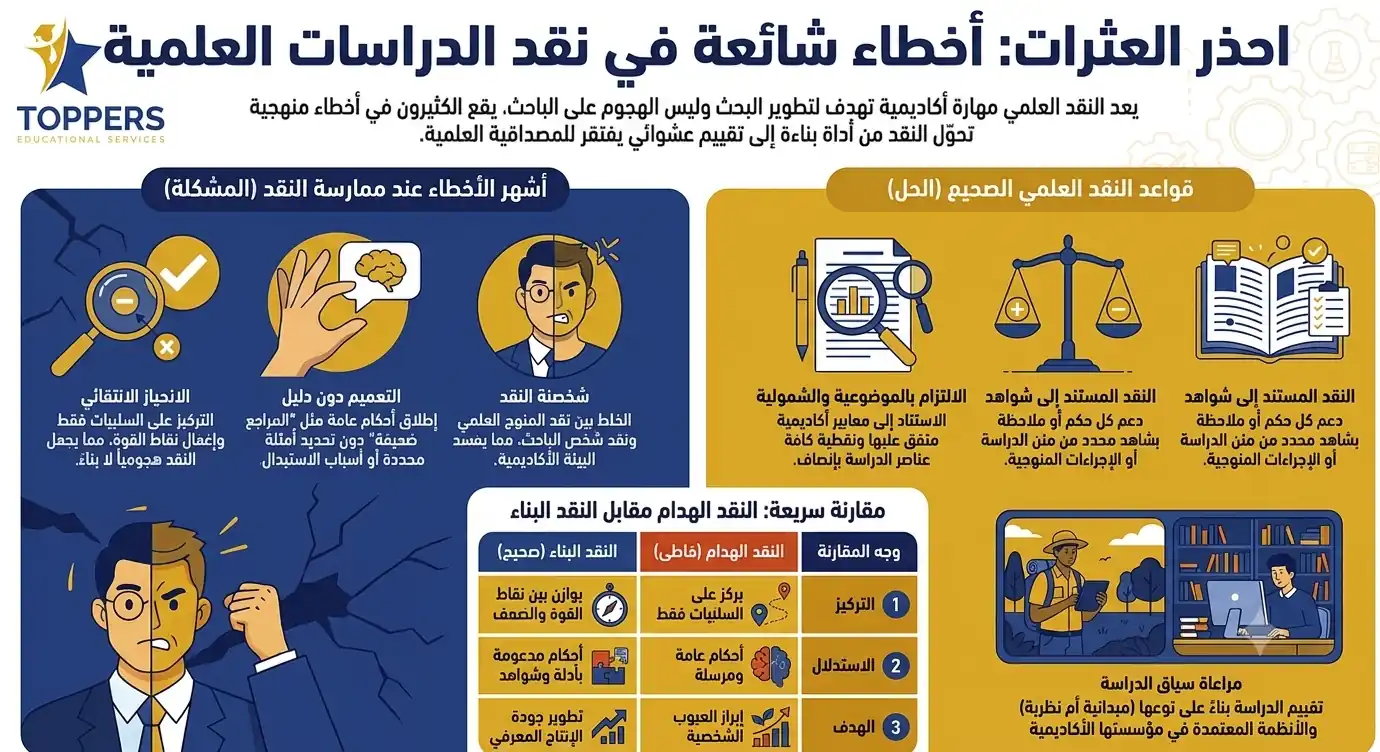 أخطاء شائعة عند تطبيق معايير نقد دراسة علمية أخطاء شائعة عند تطبيق معايير نقد دراسة علمية