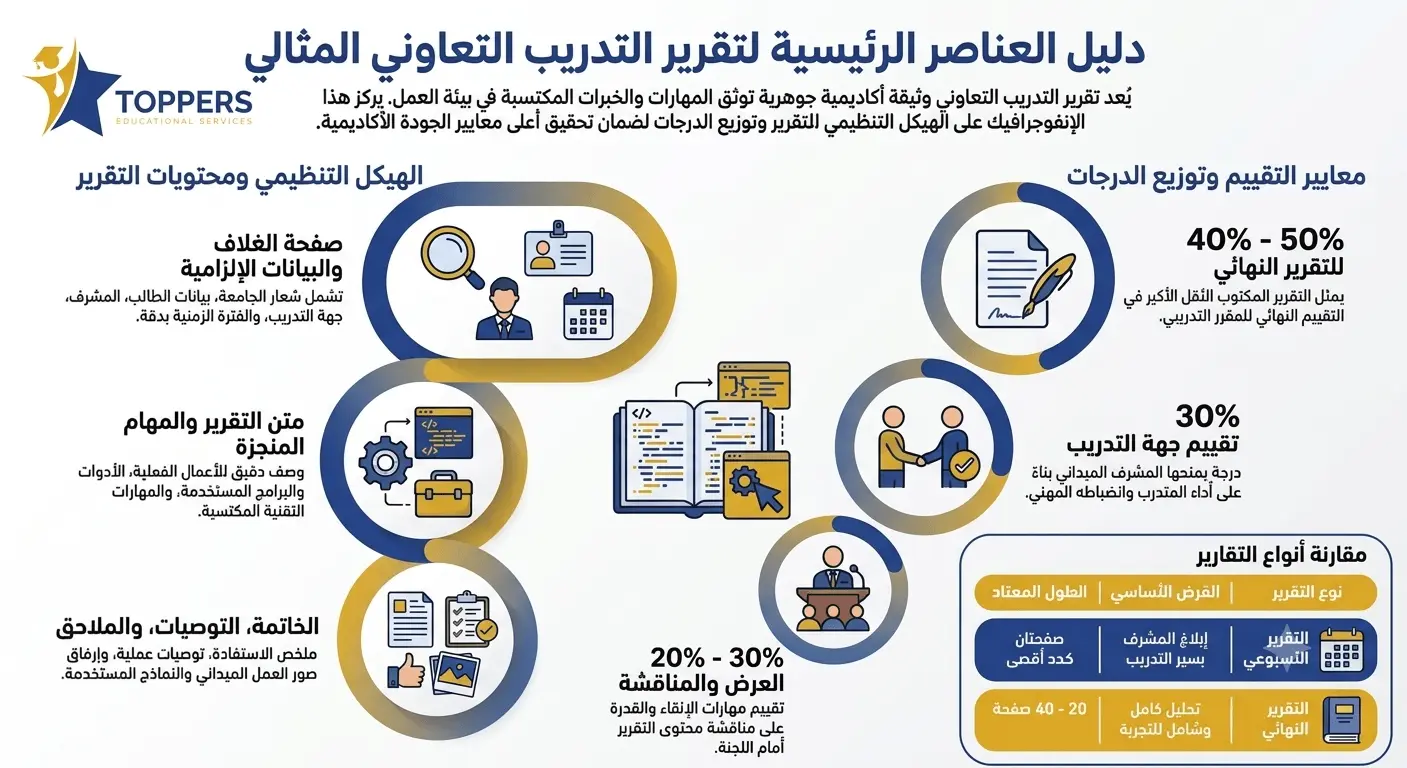 عناصر تقرير التدريب التعاوني الرئيسية عناصر تقرير التدريب التعاوني الرئيسية