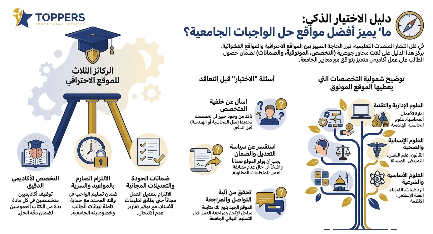 ما الذي يميز موقع لحل الواجبات الجامعية الجيد عن غيره؟ ما الذي يميز موقع لحل الواجبات الجامعية الجيد عن غيره؟