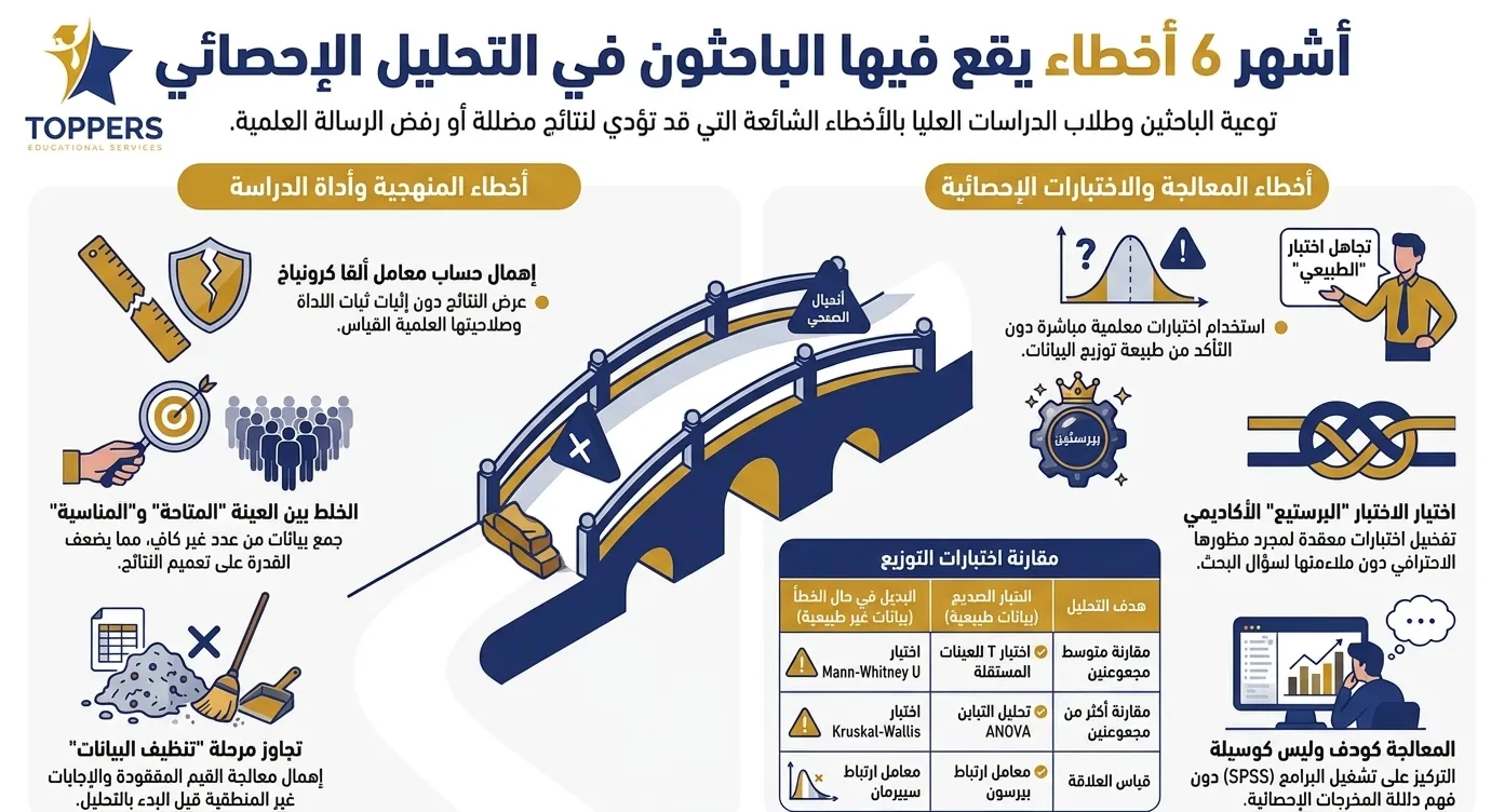 أخطاء شائعة يقع فيها الباحثون في التحليل الإحصائي للبيانات أخطاء شائعة يقع فيها الباحثون في التحليل الإحصائي للبيانات