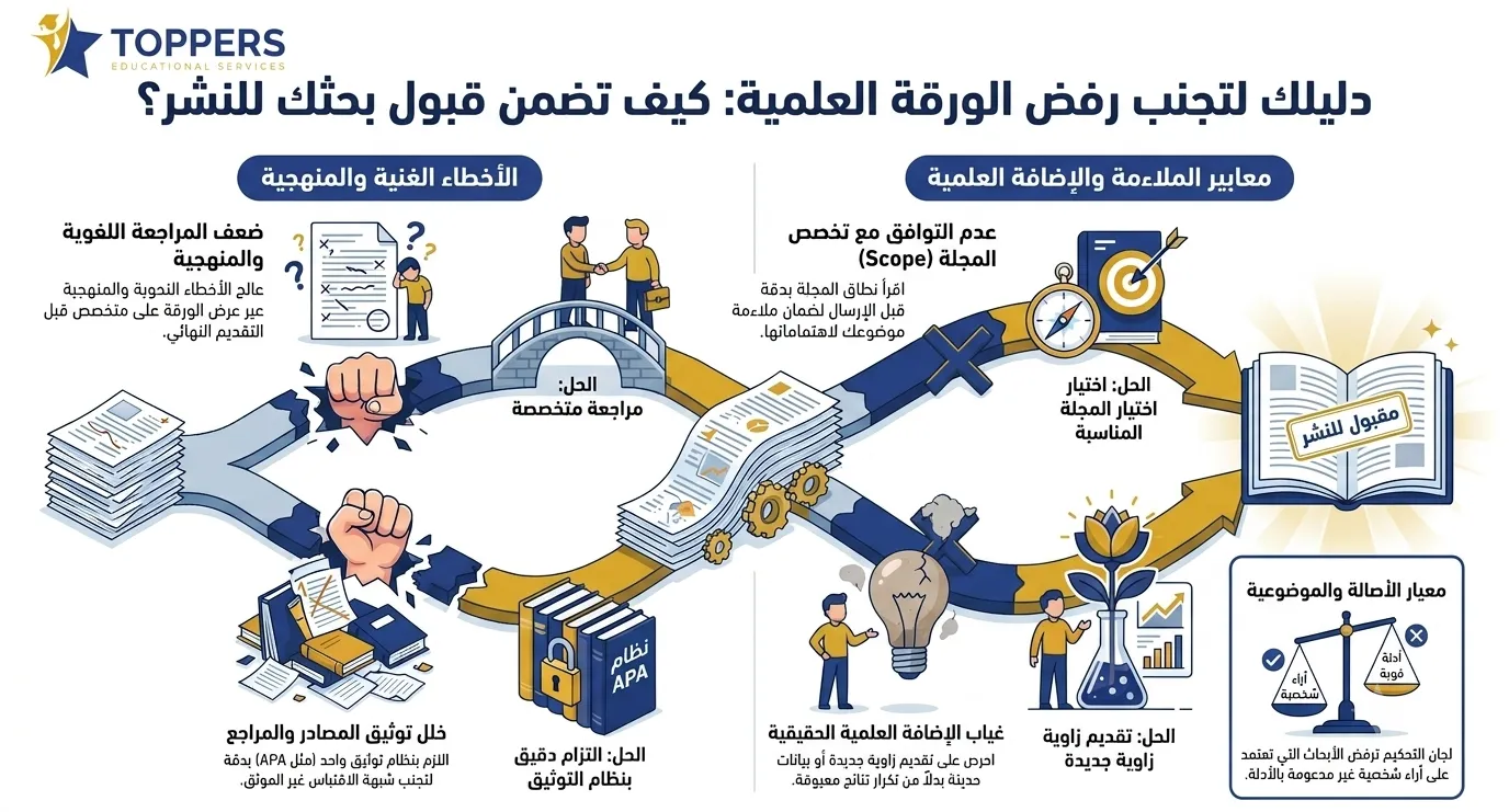 أسباب رفض الأوراق العلمية وكيف تتجنبها أسباب رفض الأوراق العلمية وكيف تتجنبها