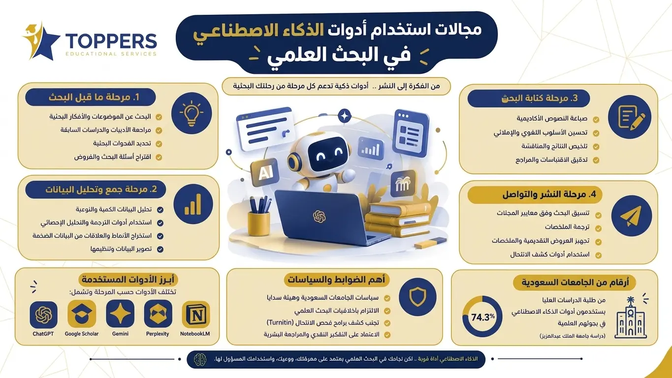 ما أبرز مجالات استخدام أدوات الذكاء الاصطناعي في البحث العلمي؟ ما أبرز مجالات استخدام أدوات الذكاء الاصطناعي في البحث العلمي؟