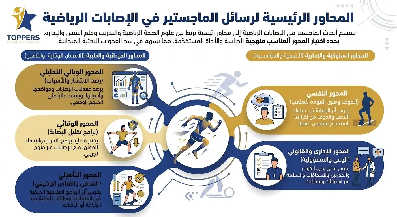 أهم محاور رسائل ماجستير عن الإصابات الرياضية أهم محاور رسائل ماجستير عن الإصابات الرياضية