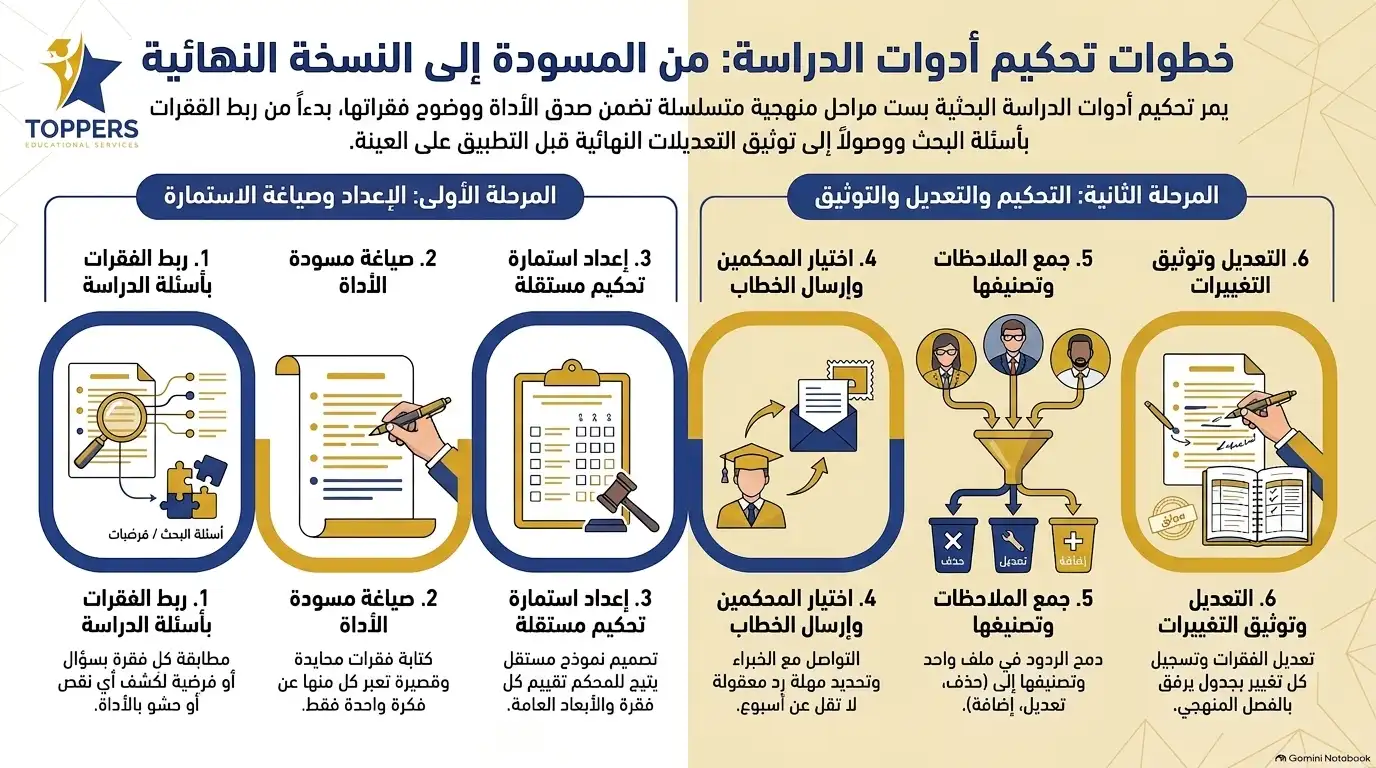 خطوات تحكيم أدوات الدراسة من المسودة إلى النسخة النهائية خطوات تحكيم أدوات الدراسة من المسودة إلى النسخة النهائية