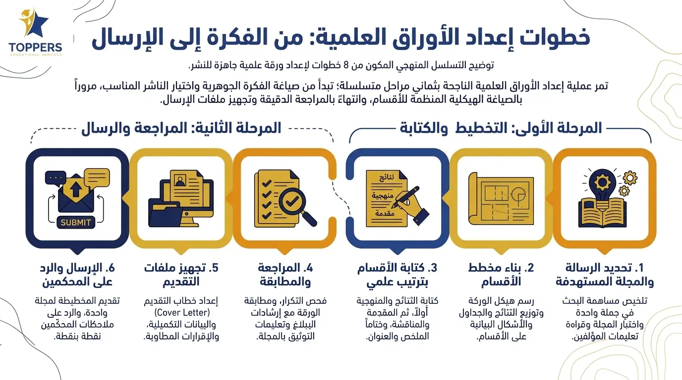 ما خطوات إعداد الأوراق العلمية من الفكرة إلى الإرسال؟ ما خطوات إعداد الأوراق العلمية من الفكرة إلى الإرسال؟